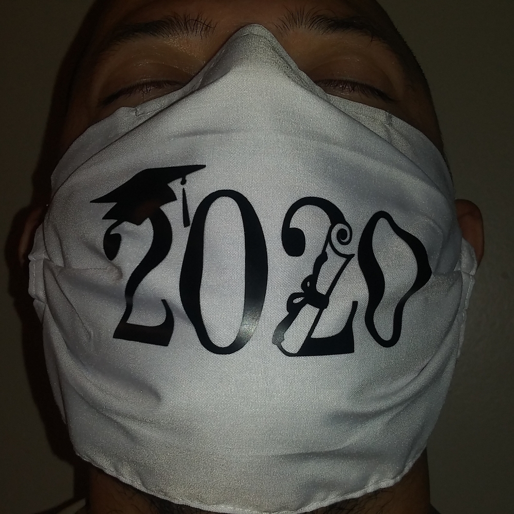 (2) 2020 Face Masks Graduation Washable Reusable